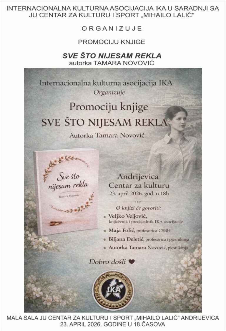 Book Promotion: ,,All That I Didn’t Say”- Author Tamara Novović