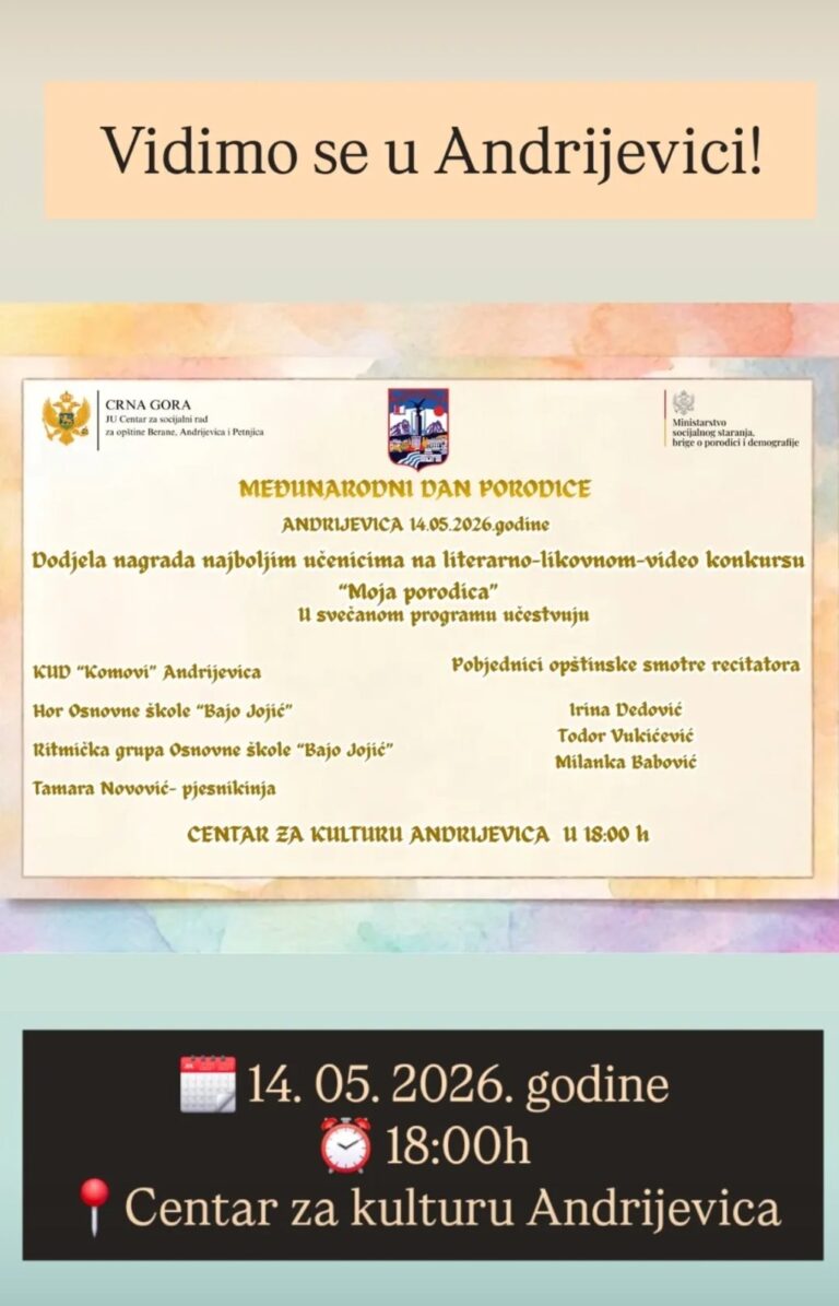 Celebrate the International Day of Families with us in Andrijevica!